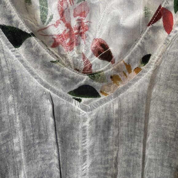 Gretty Zueger Gray V Neck Lace On Cuffs Hem High Low Tunic #1364 Size 2X - Picture 6 of 12